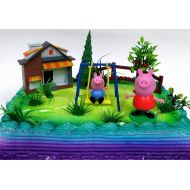 Cake Topper PEPPA PIG 12 Piece Birthday CAKE Topper Set, Featuring Peppa Pig and George Pig, Decorative Themed Accessories, Figures Average 3 Tall