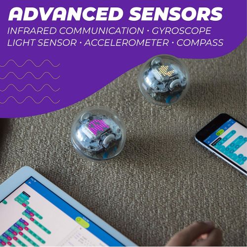  [아마존베스트]Sphero BOLT: App-Enabled Robot Ball with Programmable Sensors + LED Matrix, Infrared & Compass - STEM Educational Toy for Kids - Learn JavaScript, Scratch & Swift
