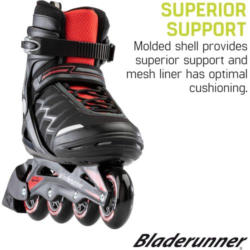 롤러블레이드 [아마존베스트]Bladerunner by Rollerblade Advantage Pro XT Mens Adult Fitness Inline Skate, Black and Red, Inline Skates