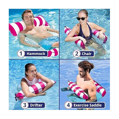  Aqua Original 4-in-1 Monterey Hammock Pool Float & Water Hammock ? Multi-Purpose, Inflatable Pool Floats for Adults ? Patented Thick, Non-Stick PVC Material