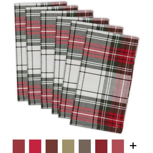  [아마존베스트]DII Christmas Plaid Collection Napkin, 20x20, Red & Green 6 Count