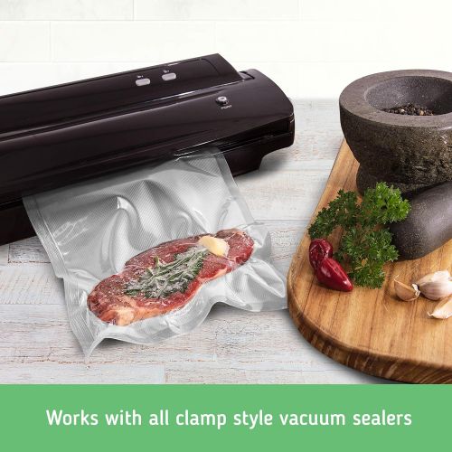  Nutri-Lock Vacuum Sealer Bags. 200 Gallon Bags 11x16 Inch. Commercial Grade Food Sealer Bags. Works with FoodSaver. Perfect for Sous Vide.