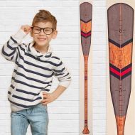 Growth Chart Art | Wooden Oar Height Chart for Kids [Girls and Boys] - Kids Room Decor Growth Chart - Durable, Portable and Beautiful | Height Measurement Boat Oar Decor | Gray