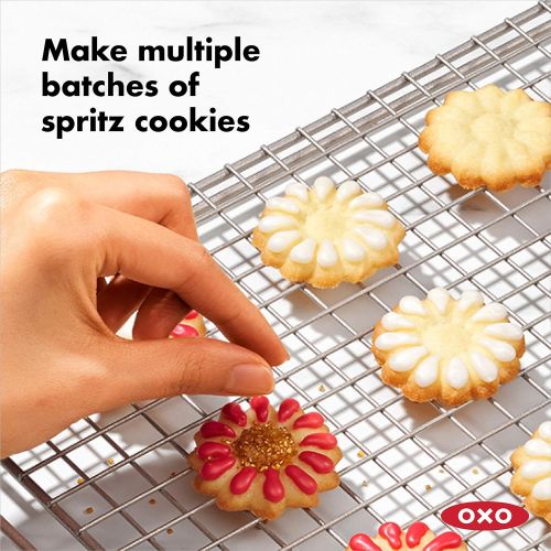 옥소 OXO Good Grips Cookie Press with Stainless Steel Disks and Storage Case,White,100