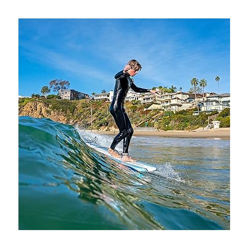  Wavestorm 8ft Classic Surfboard // Foam Wax Free Soft Top Longboard for Adults and Kids of All Levels of Surfing