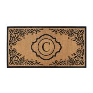 A1 Home Collections PT6002-C Hand Craft Entry Coir Monogram Double Doormat,72 L x 36 W,X-Large-C, 36X72
