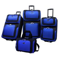 U.S. Traveler U.S Traveler New Yorker Lightweight Expandable Rolling Luggage 4-Piece Suitcases Sets - Royal Blue