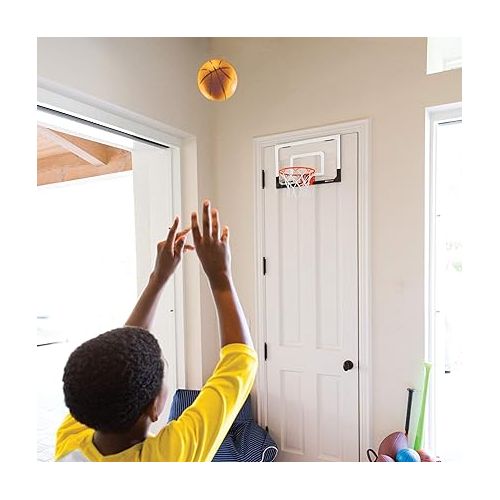 스킬즈 SKLZ Pro Mini Basketball Hoop with Ball, Standard (18 x 12 inches) & Pro Mini Hoop 5-inch Foam Basketball, Orange