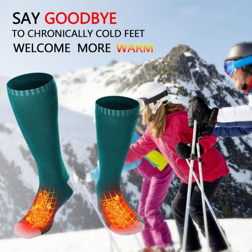  Autocastle Heated Socks for Men/Women-Rechargeable Electric Battery Heat Socks,Winter Warm Novelty Heat Insulated Sox Kit,Thick Thermo Skiing Heating Stockings,Hunting Climbing Hiking Foot Wa