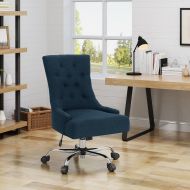 Great Deal Furniture Bagnold Desk Chair for Home Office | Navy Blue | Fabric