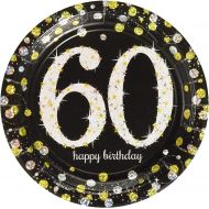 Amscan Sparkling Celebration 60 Round Prismatic Plates, 7, 8 pcs, Birthday