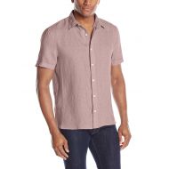 Perry Ellis Mens Short Sleeve Solid Linen Shirt