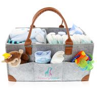 Luxury little Baby Diaper Caddy Organizer - Extra Large Storage Nursery Bin for Diapers Wipes & Toys | Portable...