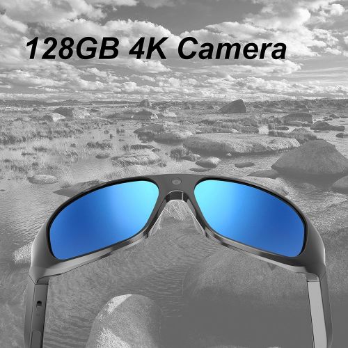  [아마존베스트]OhO sunshine OHO 4K Ultra HD Water Resistance Video Sunglasses, Sports Action Camera with Built-in 128GB Memory and Polarized UV400 Protection Safety Lenses,Unisex Sport Design