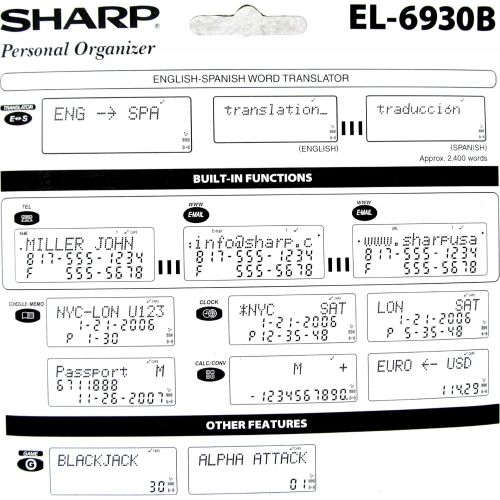  [아마존베스트]Sharp EL-6930B 192K English/Spanish Translating Organizer.