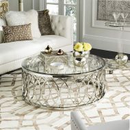 Safavieh FOX9060A Home Collection April Glass Top Coffee Table Chrome