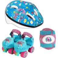 Playwheels Trolls Roller Skates with Knee Pads and Helmet, Junior Size 6-12