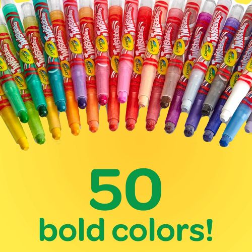  Crayola Twistables Crayons Coloring Set, Kids Craft Supplies, Gift, 50 Count