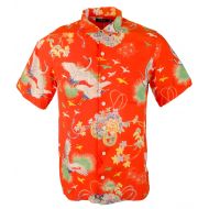 Polo Ralph Lauren Mens Hawaiian Crane Print Short Sleeve Camp Shirt-O-XXL