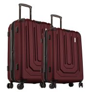 AmazonBasics TravelCross Toulon Expandable Lightweight Hardshell Spinner Luggage (Red, 24+28)