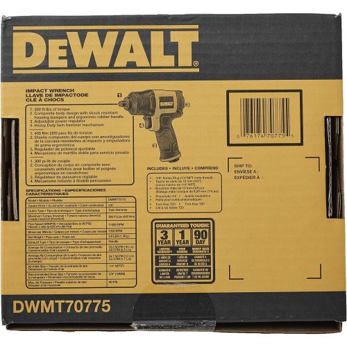  [아마존베스트]DEWALT Impact Wrench, Square Drive, 3/8-Inch (DWMT70775)