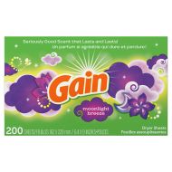 Gain Fabric Softener Dryer Sheets, Moonlight Breeze, 200 Little Sheets (Pack of 6)
