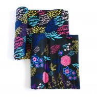 Premium Bamboo Blend Muslin Swaddle Blanket by Oliver + Kit - Pocketful of Posies Design - 2 Pack -...