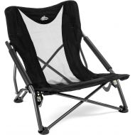 Cascade Mountain Tech Compact Low Profile Outdoor Folding Camp Chair with Carry Case