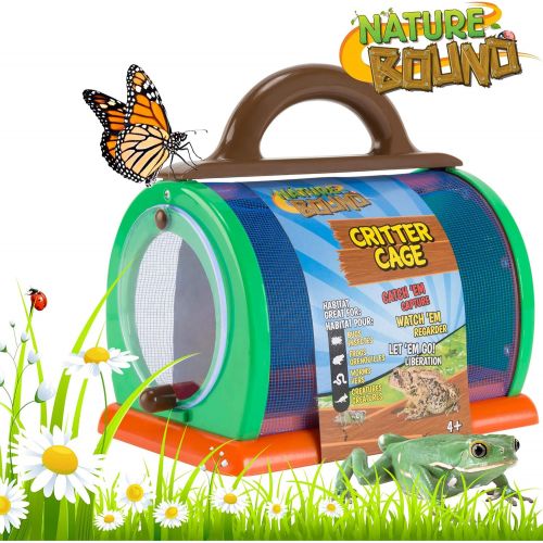  [아마존베스트]Nature Bound Toys Critter Cage Bug Catcher and Habitat Kit, Insect Netting, and Activity Booklet, Green, for Kids, 8.5 x 5.75 x 8