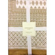 Cynthia Rowley Elegant 60 x 120 Tablecloth Metallic Gold on White | 100% Cotton - Machine Wash & Tumble Dry