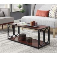 Convenience Concepts Omega Metal Coffee Table, Cherry / Black