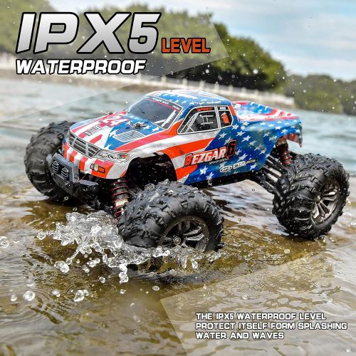  BEZGAR 1:16 Large Size Off Road Remote Control Fast Racing Hobby Car, Hobbyist Grade 4×4 Waterproof RC Car High Speed Electric Monster Toy Vehicle Truck with Rechargeable Batteries