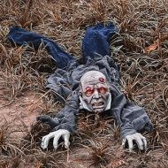 FUN LITTLE TOYS 61 Inches Crawling Zombie Halloween Decoration Zombie for Yard Decorations, Scary Zombie Groundbreaker Decor