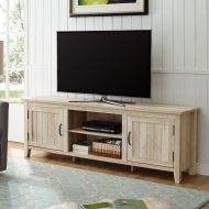 WE Furniture AZ70CS2DWO TV Stand 70 White Oak