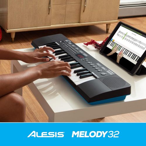  [아마존베스트]Alesis Melody 32  Portable 32 Key Mini Digital Piano / Keyboard with Built-in Speakers, 300 Built-In Sounds, 40 Demo Songs, USB-MIDI Connectivity