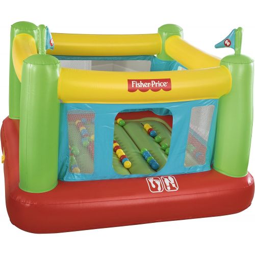  Fisher-Price 93532E Bouncesational Bouncer - Inflatable Bounce House, Green, Yellow, Red, Blue