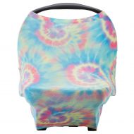 Parker Baby Co. Parker Baby 4 in 1 Car Seat Cover for Girls and Boys - Stretchy Carseat Canopy, Nursing Cover, Grocery Cart Cover, High Chair Cover - Tie Dye