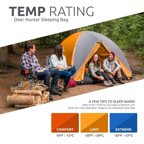  TETON Sports Deer Hunter Sleeping Bag; Warm and Comfortable Sleeping Bag Great for Camping Even in Cold Seasons