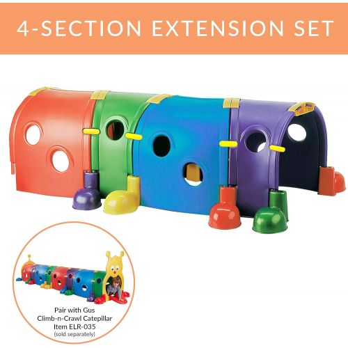  ECR4Kids Gus Climb-N-Crawl Caterpillar - IndoorOutdoor Climbing Structure for Kids, 4-Section (Vibrant)