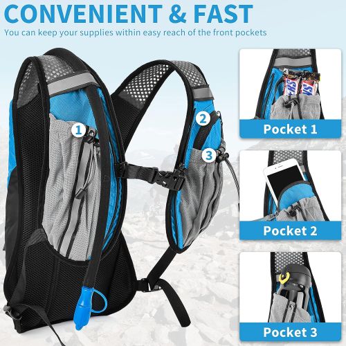  RUPUMPACK Running Hydration Vest Backpack with 2L Water Bladder, Lightweight Insulated Pack for Men Women Kids Trail Biking Hiking Cycling
