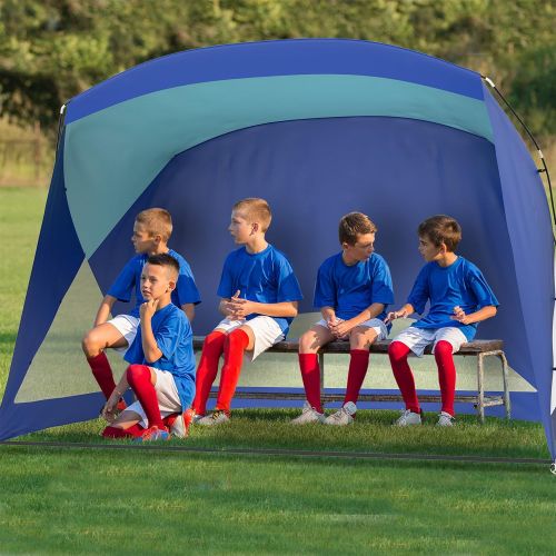 Beach Tent Sun Shelter- Sport Umbrella, UV Protection, Water Resistant & Carry Bag- Shade Canopy for Families, Kids & Baby by Wakeman Outdoors (Green)