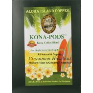 Aloha Island Coffee Cinnamon Hazelnut Kona Blend Organic Coffee Pods, 36 Pods, 36-Count