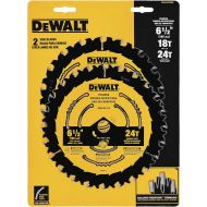 DEWALT DWA1612CMB 6-1/2-Inch 18/24-Tooth Circular Saw Blade, Combo 2-Pack