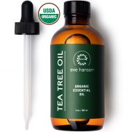 Eve Hansen Organic Tea Tree Oil (4oz) | Highest Quality Melaleuca Alternifolia | Pure Tea Tree Oil for Skin, Scalp, Nail Health and Aromatherapy | Acne Treatment, Lice Treatment an