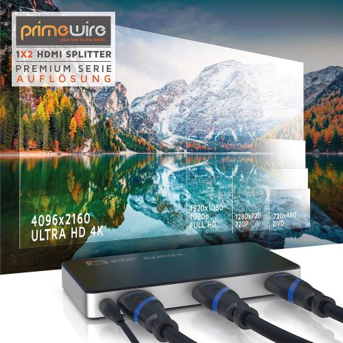  [아마존베스트]CSL-Computer CSL - HDMI Splitter 4K UHD 2160p 4K 30Hz - Full HD 144Hz - 1 in 2 Out - CEC - HDCP - 3D Ready - Deep Colour 30Bit 36Bit 48Bit - Compatible with Xbox PS4 PS3 BLU-RAY Player Firestic