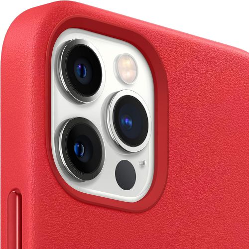 애플 [아마존베스트]Apple Leather Case with MagSafe (for iPhone 12 Pro Max) - (PRODUCT)RED