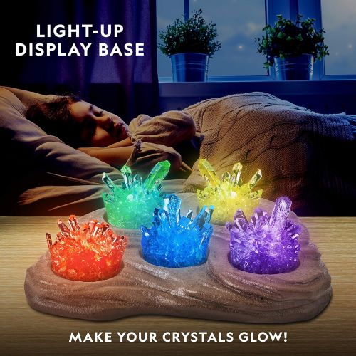  [아마존베스트]NATIONAL GEOGRAPHIC Mega Crystal Growing Lab  Grow 6 Vibrant Crystals, Crystals Grow Fast in 3-4 Days, Includes Light-Up Display Stand, Full-Color Learning Guide, and 4 Genuine Cr