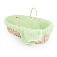 Tadpoles Cable Knit Moses Basket and Bedding Set, Green