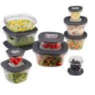 Rubbermaid Premier Easy Find Lids Food Storage Containers, Gray, Set of 20, 1937643