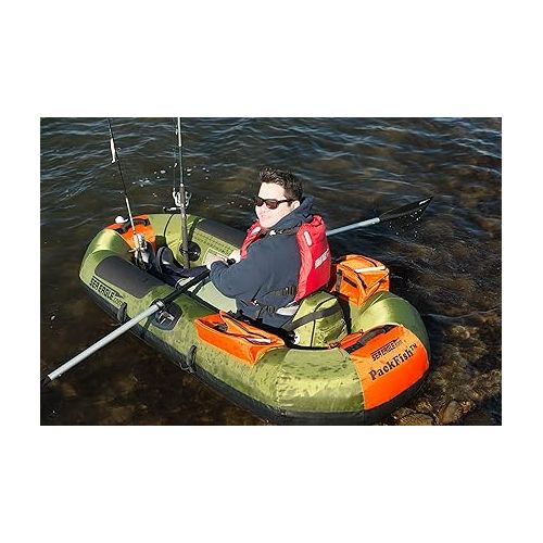 씨이글 Sea Eagle PF7 PackFish7 Inflatable 7' Fishing Boat-Lightweight-Portable-Dry Enclosed Hull-Durable-One Person Fishing Boat Float Tube